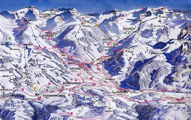 Snow/ski map of Saanenland